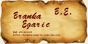 Branka Egarić vizit kartica